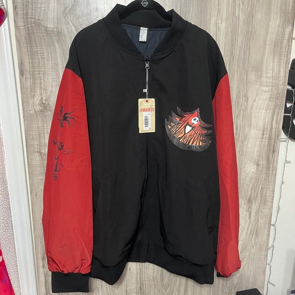 RSVLTS Nightmare Before Christmas Pumpkin King Bomber Jacket Mens 4XL Reversible